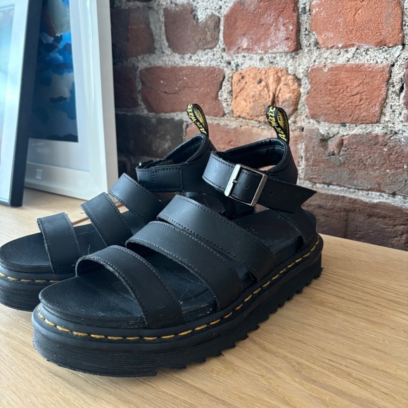 Dr.Martens Blaire Hydro Platform Sandals Leather Strap - Picture 2 of 7